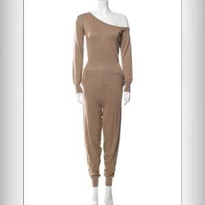 MAJORELLE One-Shoulder Tan Jumpsuit (E)